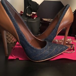 Denim & Leather Heels